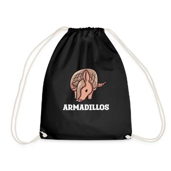 Armadillo Gift - Drawstring Bag - black - Front