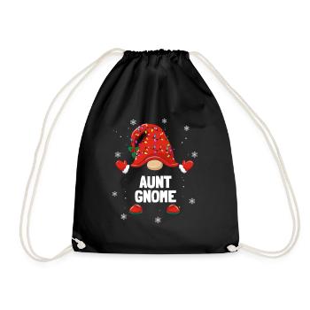 Gnome de Noël Tante Gnome Familles de Noël - Sac de sport léger - noir - Devant