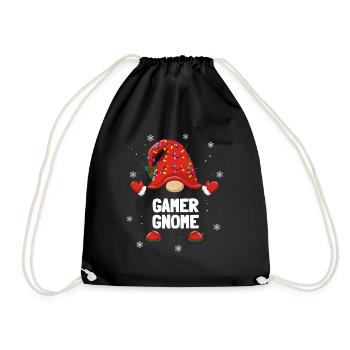 Noël Nain Gamer Gnome Noël Familles de Noël - Sac de sport léger - noir - Devant