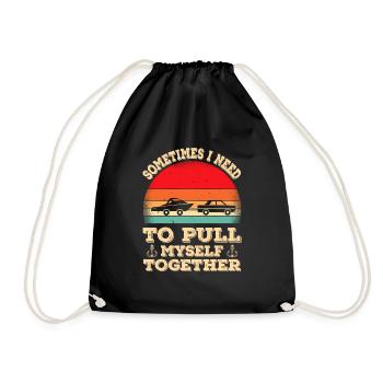 Boating lover Pontoon Captain Funny Tritoon - Drawstring Bag - black - Front