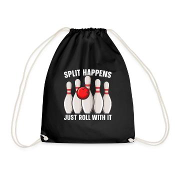 Bowling Sports Lovers Lifestyle Bowler Players - Drawstring Bag - black - Front
