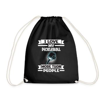 J’aime mon pickleball plus que les gens - Sac de sport léger - noir - Devant