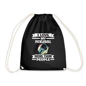 J’aime mon pickleball plus que les gens - Sac de sport léger - noir - Devant