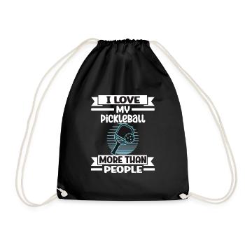 J’aime mon pickleball plus que les gens - Sac de sport léger - noir - Devant