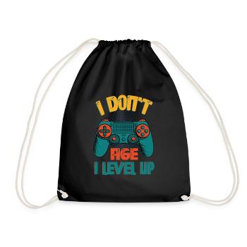JE NE VIEILLIS PAS JE MONTE DE NIVEAU - Jeux - Sac de sport léger - noir - Devant