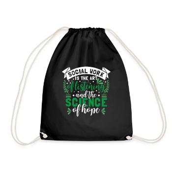 Social Work Is The Art Of Listening - Drawstring Bag - black - Front