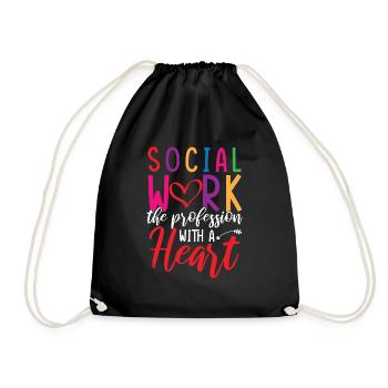 Social Work Heart - Drawstring Bag - black - Front