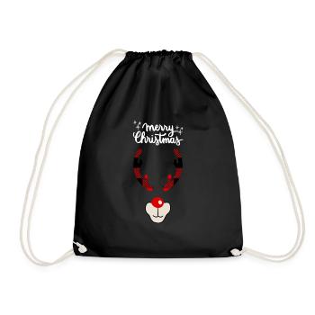 Merry Christmas Lustiges Weihnachtsshirt - Turnbeutel - Schwarz - Vorne