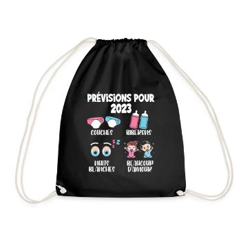 Grossesse Prévisions Pour 2023 Futur Papa et Maman - Sac de sport léger - noir - Devant