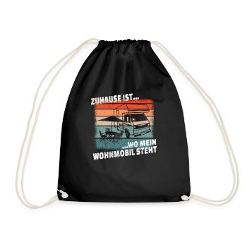 Camper Gift Idea Camping - Drawstring Bag - black - Front