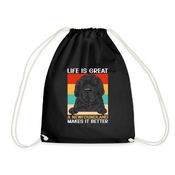 Newfoundland Newfoundland Dog - Drawstring Bag - black - Front