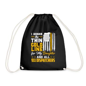 I honor the Thing Gold Line for my daughter - - Drawstring Bag - black - Front