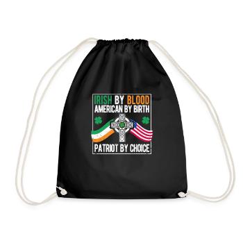 Irish American Flag Celtic Cross Lust - Drawstring Bag - black - Front