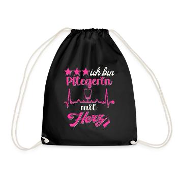 Pflegefachkraft Altenpflegerin Pflegerin - Turnbeutel - Schwarz - Vorne