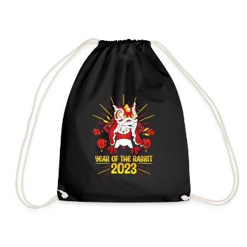 Zodiac Happy Chinese New Year of the Rabbit 2023 - Turnbeutel - Schwarz - Vorne
