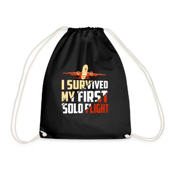 J’ai survécu à mon premier vol aérien en solo - Sac de sport léger - noir - Devant