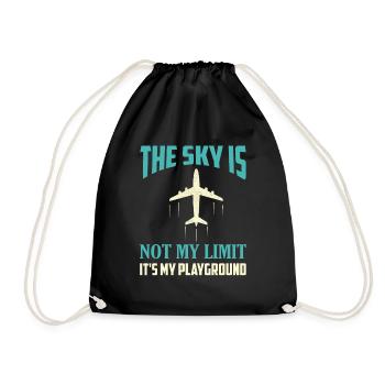 The Sky Is Not My Limit It's My Playground Pilot A - Turnbeutel - Schwarz - Vorne