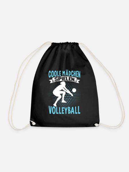 Volleyball Mädchen Damen Volleyballerin Beach - Turnbeutel - Schwarz