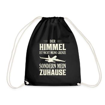 Der Himmel ist nicht meine Grenze Fliegen Pilot - Turnbeutel - Schwarz - Vorne