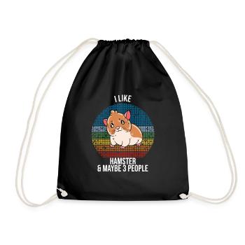 I'd Rather Be With My Hamster - Turnbeutel - Schwarz - Vorne