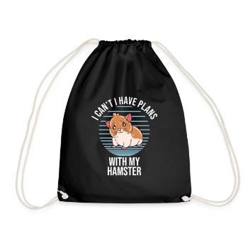 I'd Rather Be With My Hamster - Drawstring Bag - black - Front