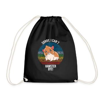 I'd Rather Be With My Hamster - Turnbeutel - Schwarz - Vorne