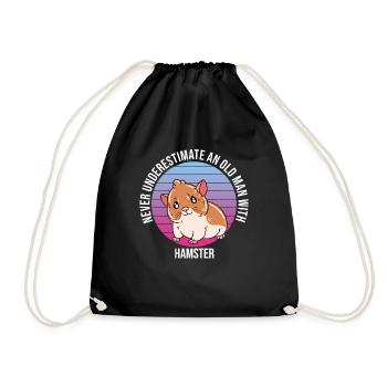 I'd Rather Be With My Hamster - Turnbeutel - Schwarz - Vorne