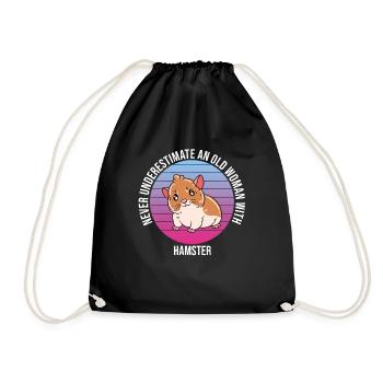 I'd Rather Be With My Hamster - Drawstring Bag - black - Front