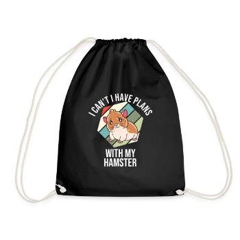 I'd Rather Be With My Hamster - Drawstring Bag - black - Front