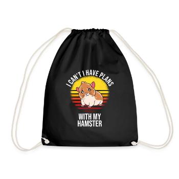 I'd Rather Be With My Hamster - Drawstring Bag - black - Front
