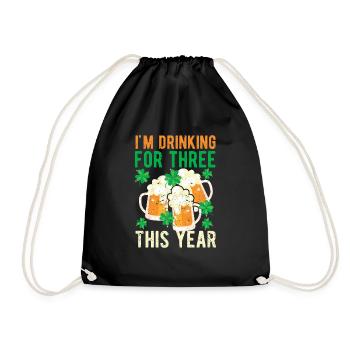 Grossesse de la Saint-Patrick Je bois ça - Sac de sport léger - noir - Devant