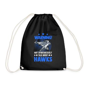 Warning Falke Falkner Kestrel Falconry Falkner - Drawstring Bag - black - Front