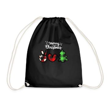 Merry Christmas Lustiges Weihnachtsshirt - Turnbeutel - Schwarz - Vorne