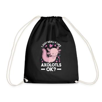 J’aime beaucoup la salamandre à queue d’Axolotl - Sac de sport léger - noir - Devant