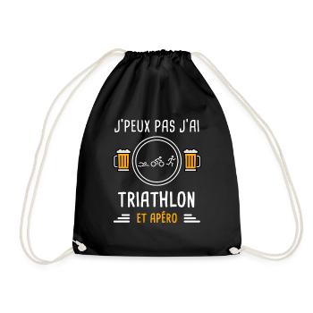 je peux pas j'ai triathlon apéro cadeau - Sac de sport léger - noir - Devant