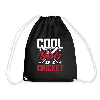 Cool girls play cricket - Turnbeutel - Schwarz - Vorne