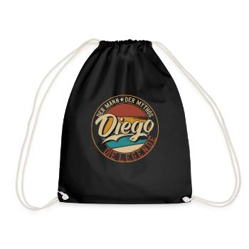 Diego Der Mann der Mythos die Legende Geschenk - Turnbeutel - Schwarz - Vorne
