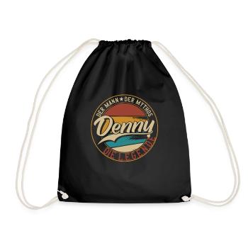 Denny Der Mann der Mythos die Legende Geschenk - Turnbeutel - Schwarz - Vorne