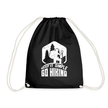 Keep it Simple Go Hiking Vintage Distressed - Drawstring Bag - black - Front