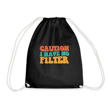 Attention je n’ai pas de filtre Pas de maquillage Trendy Retro - Sac de sport léger - noir - Devant