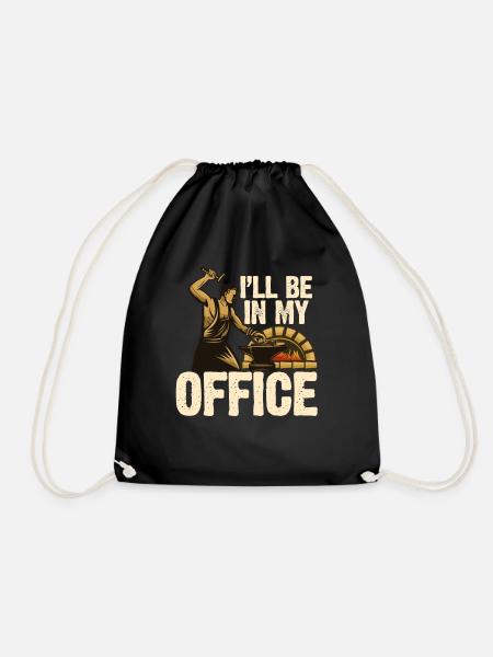 Ich bin in meinem Büro - Schmied - Turnbeutel - Schwarz