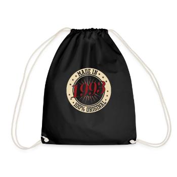 Made in 1993 100 Original Birthday Sayings - Drawstring Bag - black - Front