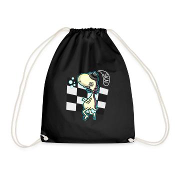 Axolotl Skaxolotl Ska with Hat - Drawstring Bag - black - Front