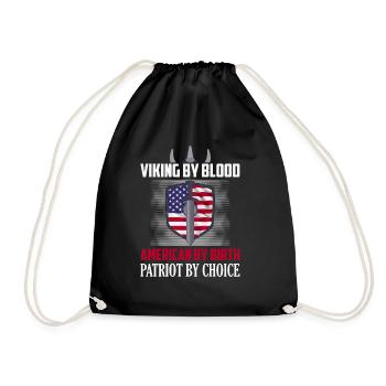 Viking By Blood American By Birth Patriot By Choic - Turnbeutel - Schwarz - Vorne