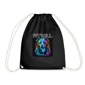 Graffiti Style - Cool Pitbull 1 - Drawstring Bag - black - Front