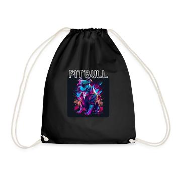 Graffiti Style - Cool Pitbull 5 - Drawstring Bag - black - Front
