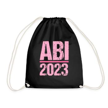 Abitur Gymnasium Damen und Herren Abi 2023 - Turnbeutel - Schwarz - Vorne
