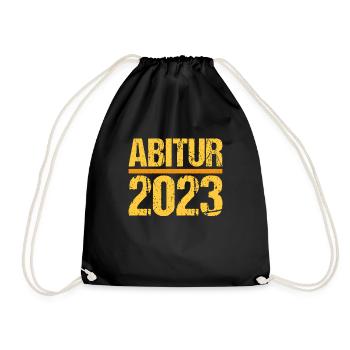 Abitur Gymnasium Damen und Herren Abi 2023 - Turnbeutel - Schwarz - Vorne