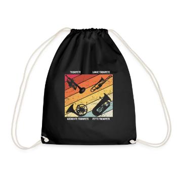 Trompete Blasmusik Horn Musikliebhaber Geschenk Tr - Turnbeutel - Schwarz - Vorne