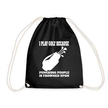 Golf Quote Golfer Golf Ball Golf Clubs - Drawstring Bag - black - Front